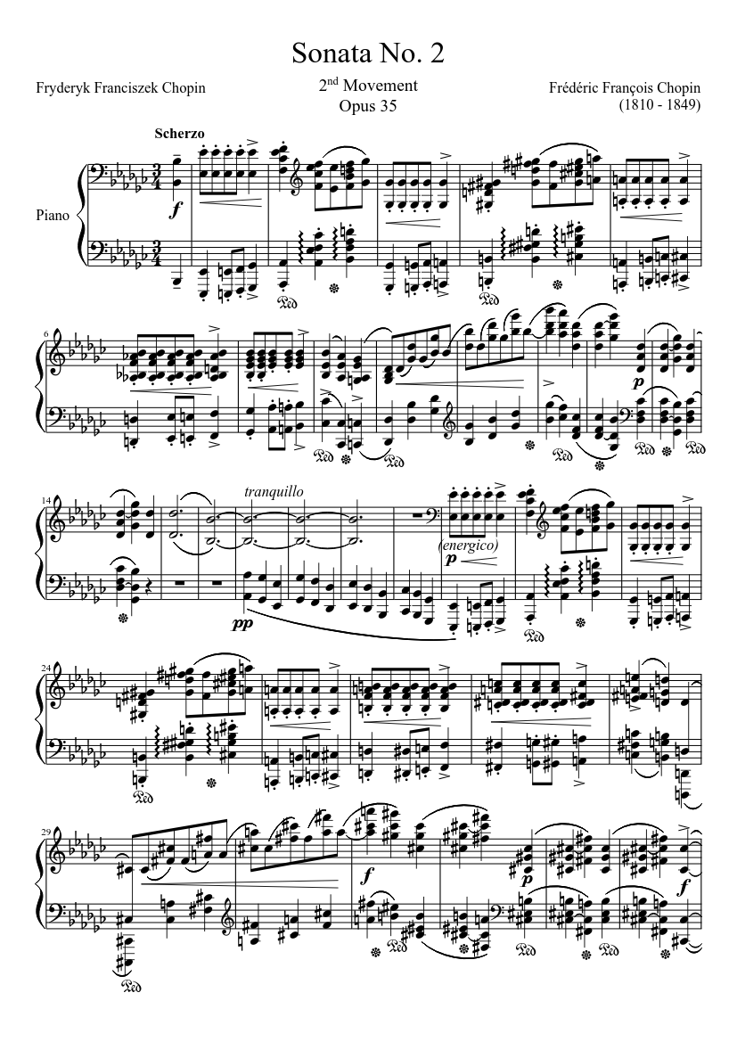 Sonata No. 2, 2nd Movement Sheet music for Piano (Solo) | Musescore.com