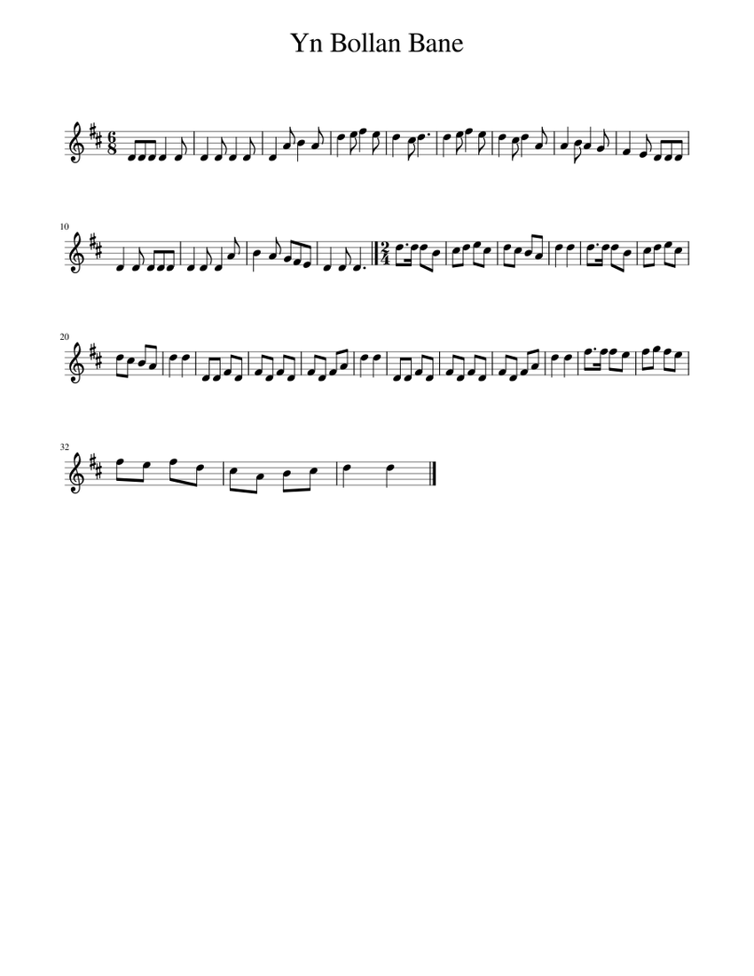 Yn Bollan Bane Sheet music for Piano (Solo) | Musescore.com