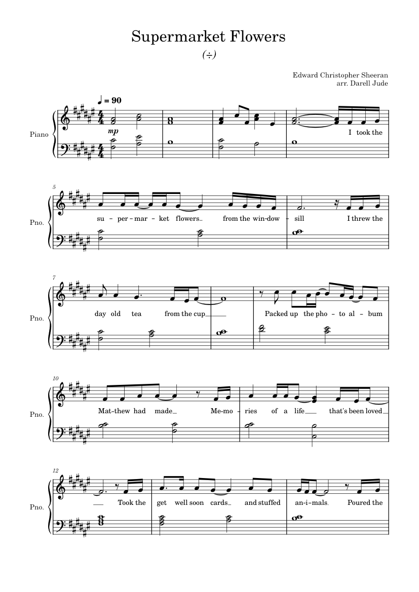 Supermarket Flowers Piano Tutorial