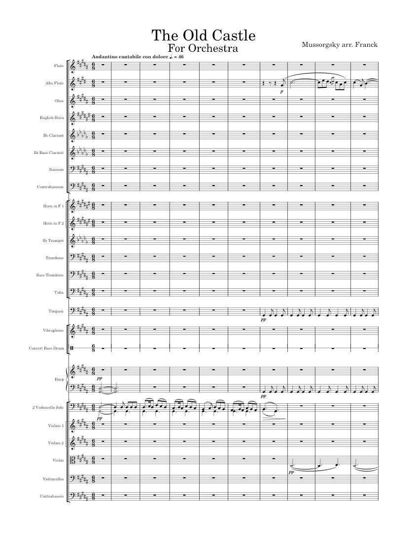 The Old Castle - For Orchestra Sheet Music for Trombone, Tuba, Flute ...