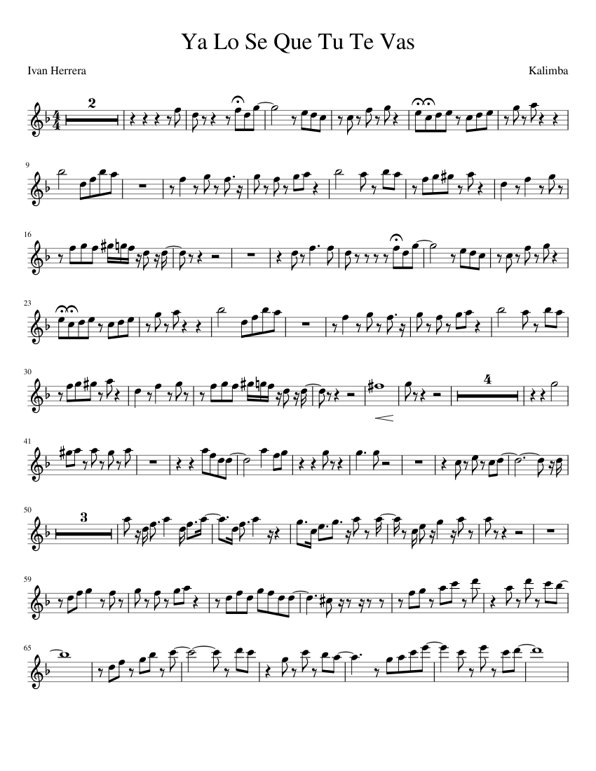 Ya Lo Se Que Tu Te Vas Sheet music for Trumpet in b-flat (Solo) |  Musescore.com