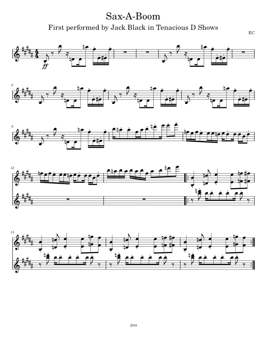 Sax-A-Boom Sheet music for Saxophone baritone (Solo) | Musescore.com