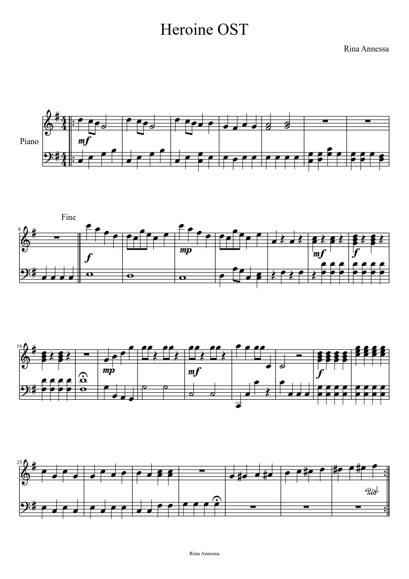 Heroine OST Sheet music for Piano (Solo) | Musescore.com