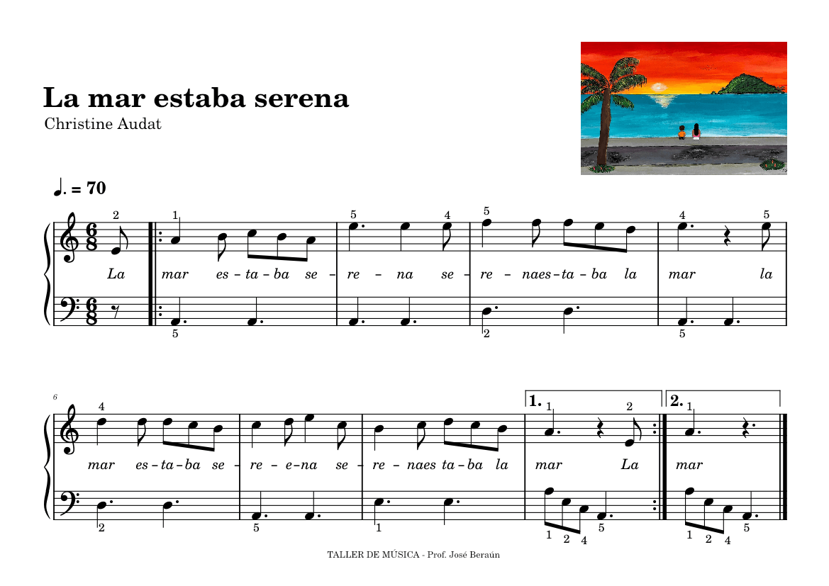 La mar estaba serena PIANO Sheet music for Piano (Solo) Easy | Musescore.com