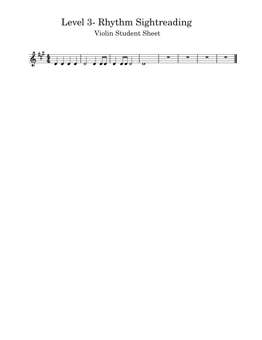 Violin Rythm Notes Level 3- Rhythm Sightreading 4 4 2022 Sheet music for Violin (Solo ...