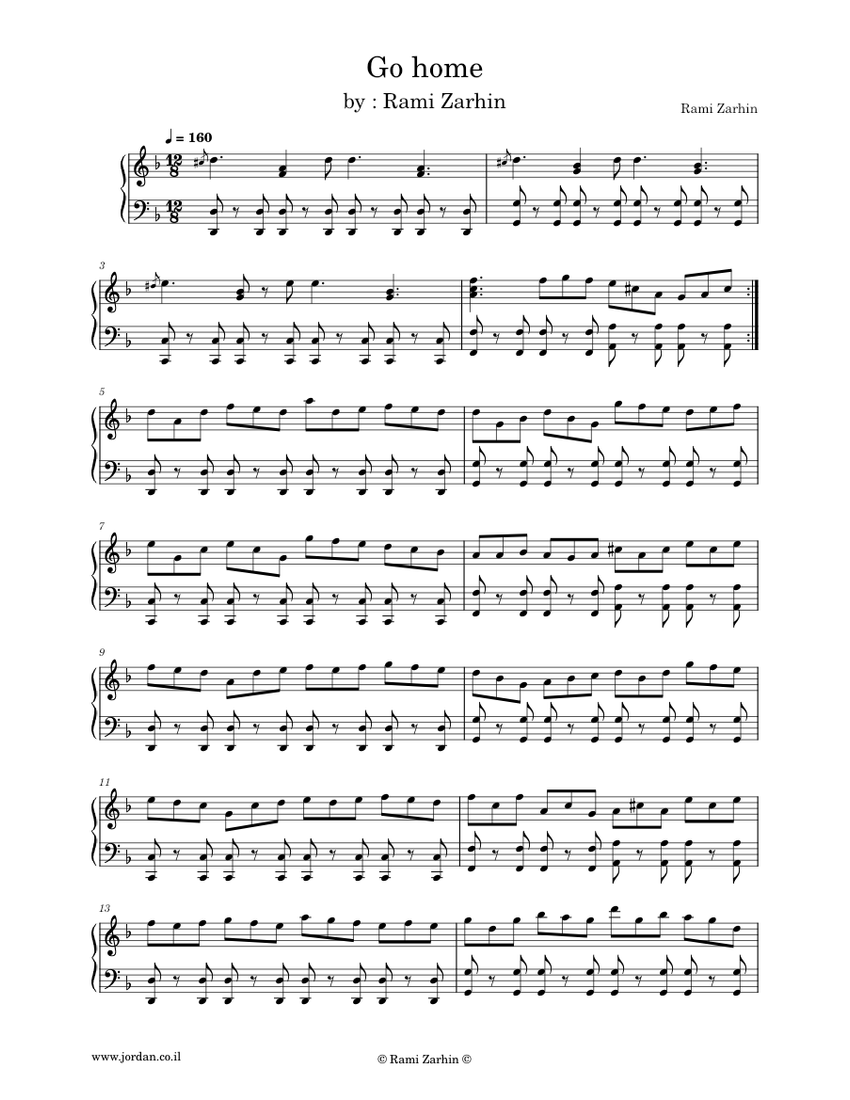 Go home Sheet music for Piano (Solo) | Musescore.com