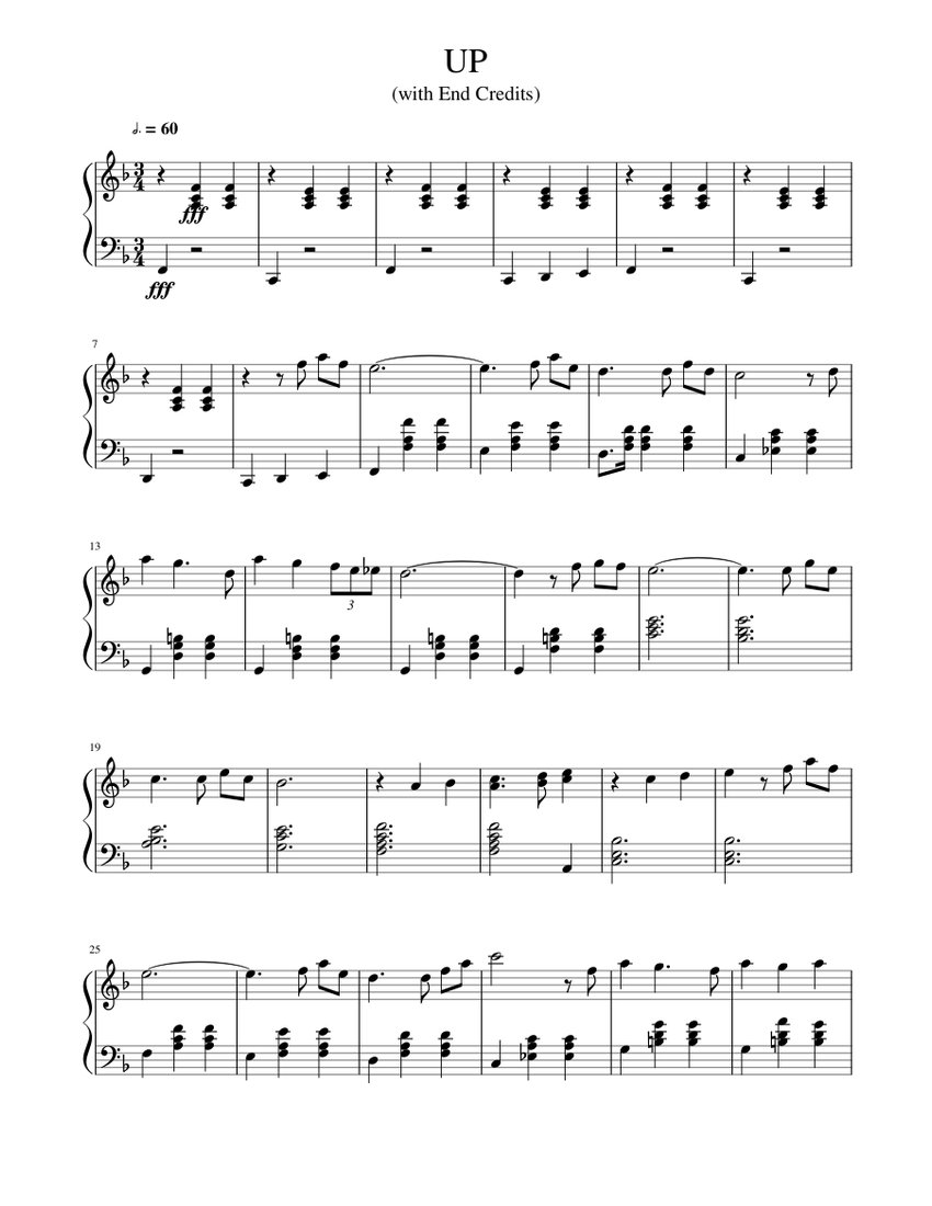 UP Sheet music for Piano (Solo) | Musescore.com
