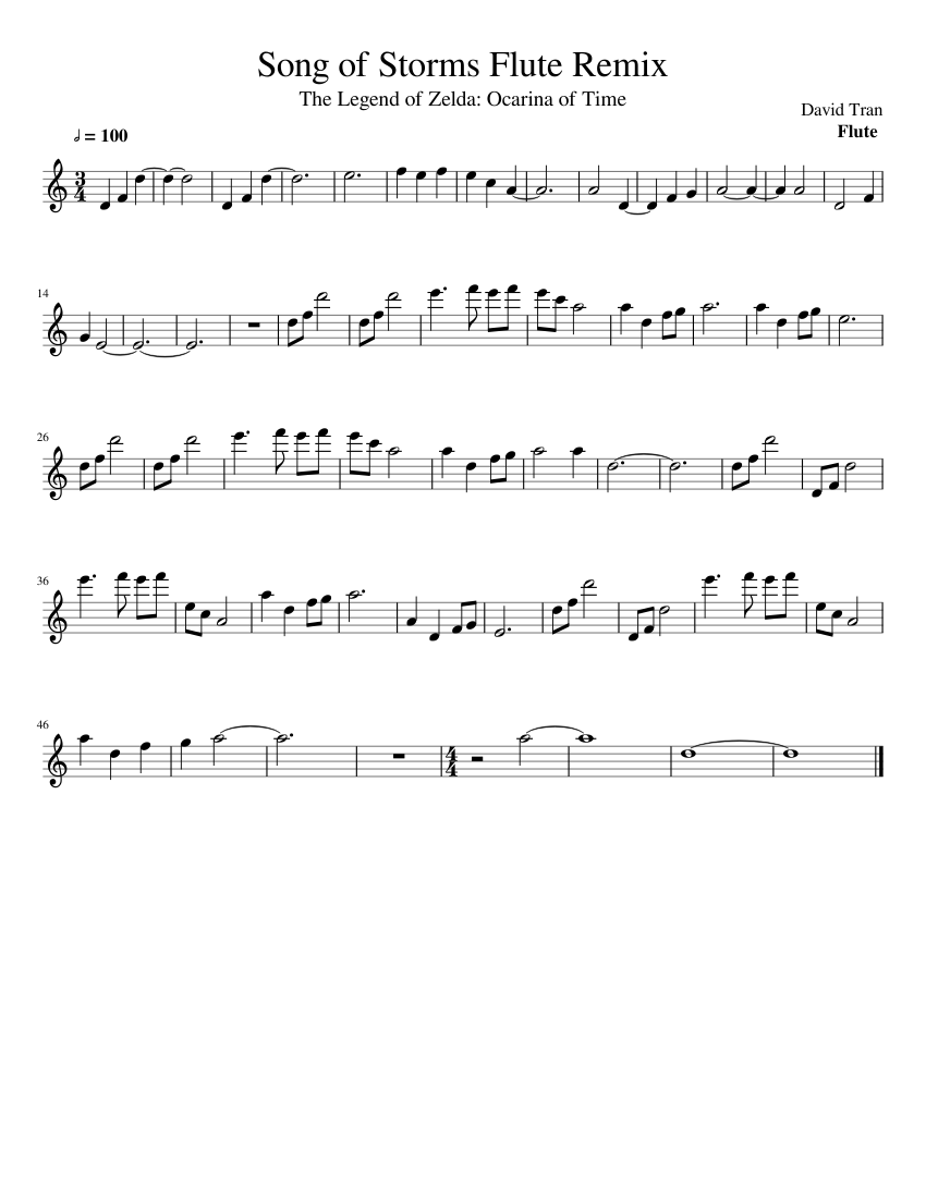 so Stun Continent Song of Storms Flute REMIX Sheet music for Flute (Solo) M...