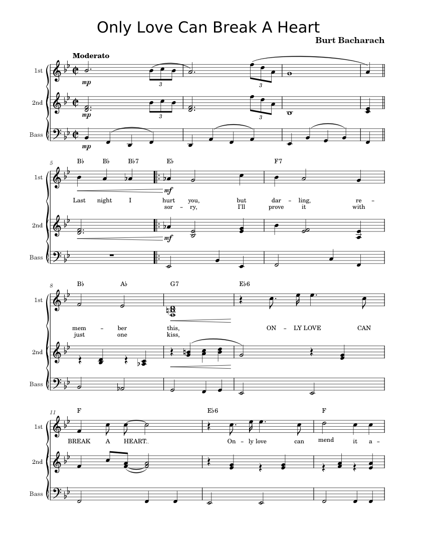Only Love Can Break A Heart Bacharach David Gene Pitney Sheet only-love-can-break-a-heart-bacharach-david-gene-pitney-sheet