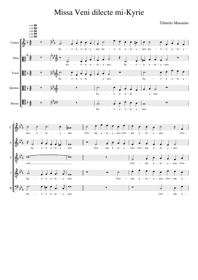 Missa Veni dilecte mi