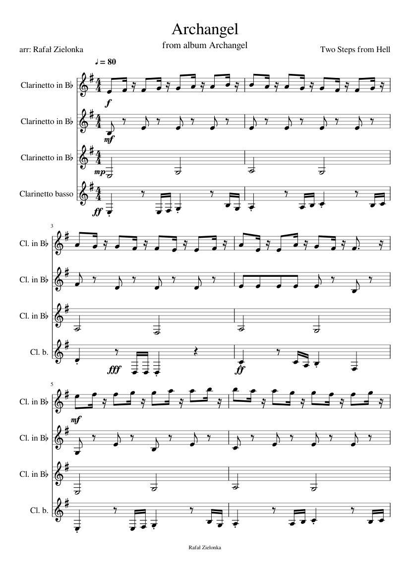 Archangel Two Steps From Hell Sheet music for in bflat