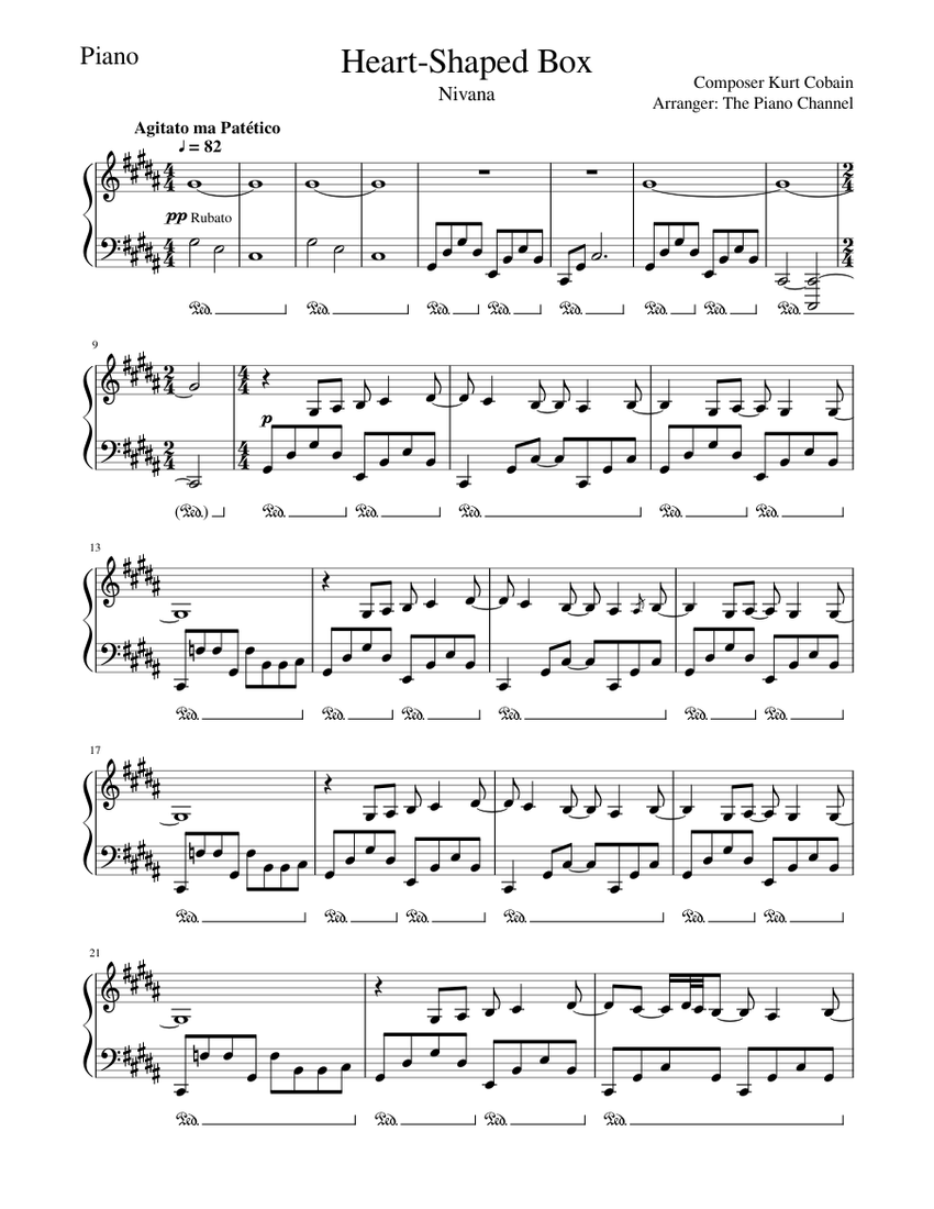 Westworld Season 2 - Heart Shaped Box Piano Tutorial Sheet music for Piano  (Solo) | Musescore.com