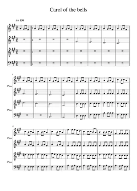 Free carol of the bells by John Williams sheet music | Download PDF or  print on Musescore.com