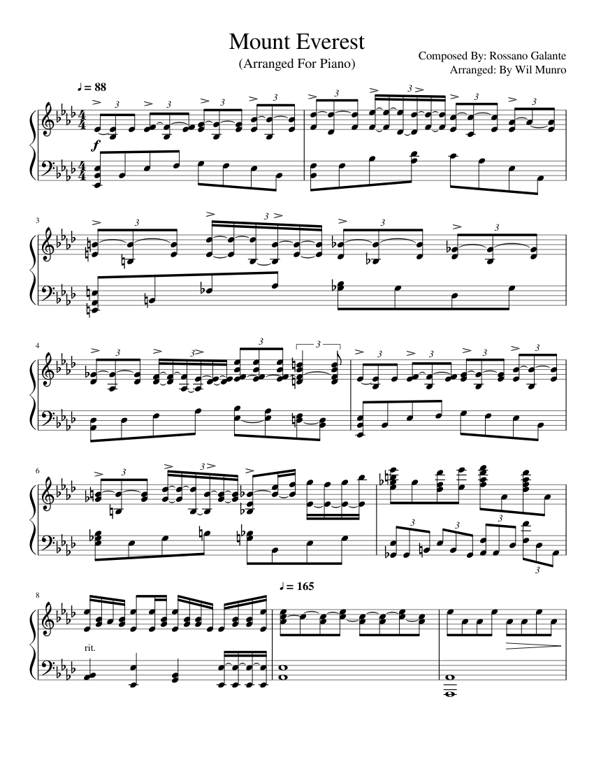 Mount Everest Arranged For Piano Sheet music for Piano (Solo) |  Musescore.com