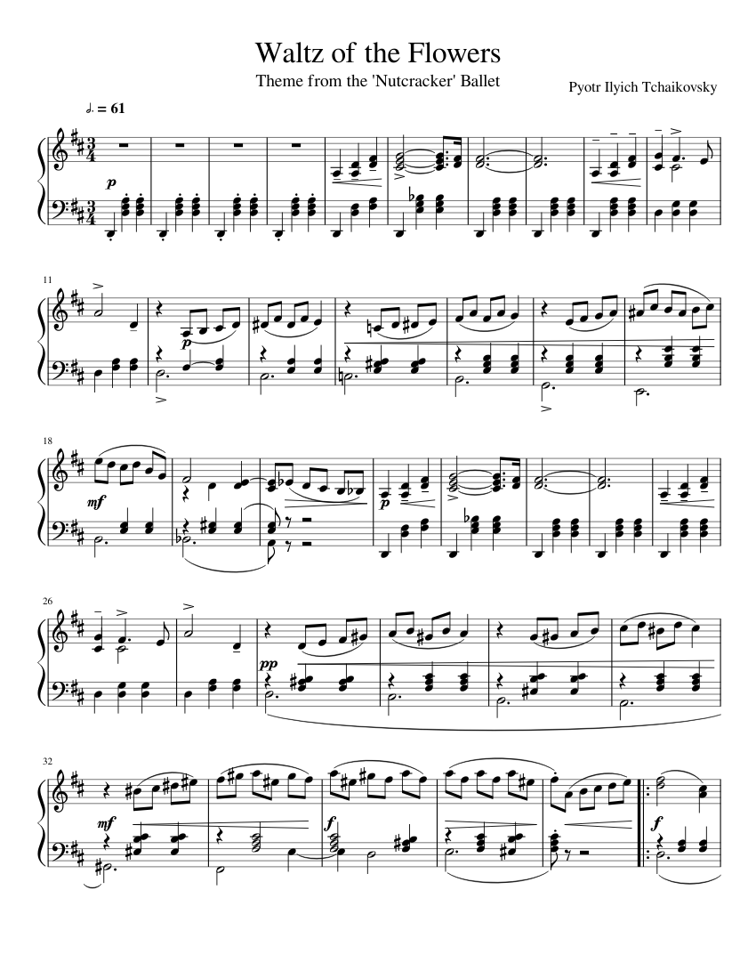 Waltz of the Flowers Sheet music for Piano (Solo) | Musescore.com