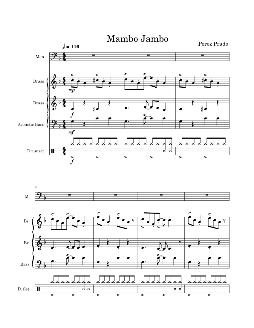 Template Cd R Es Mambo Mambo Jambo (Que Rico El Mambo) – Perez Prado Mambo Jambo Sheet music ...