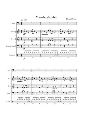 Mambo Jambo / Que Rico el Mambo Sheet music for Trombone, Saxophone alto,  Saxophone tenor, Trumpet in b-flat (Mixed Quartet)