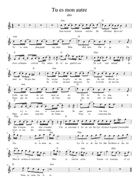 Free Tu Es Mon Autre by Lara Fabian sheet music | Download PDF or print on  Musescore.com