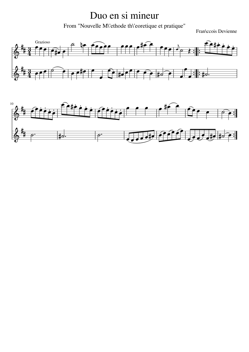Duo en si mineur