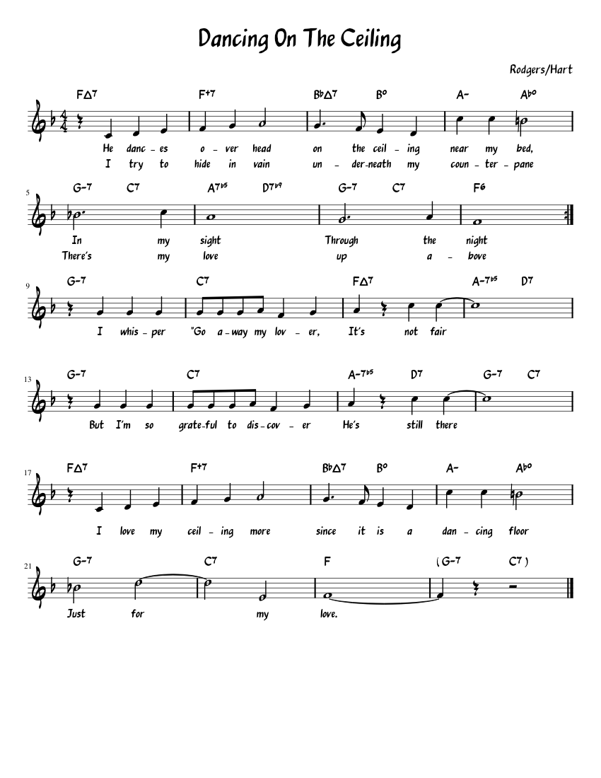 Dancing On The Ceiling Sheet music for Piano (Solo) | Musescore.com