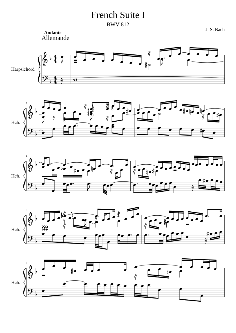 French Suite No.1 in D minor BWV 812
