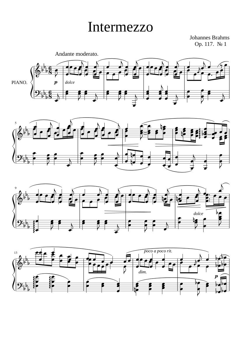 Piano Intermezzi - Opus 117 3 