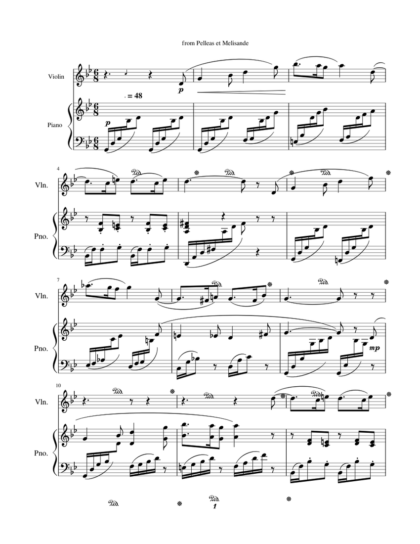 Sicilienne, Op.78 - Gabriel Fauré Sheet music for Piano, Violin (Solo) |  Musescore.com