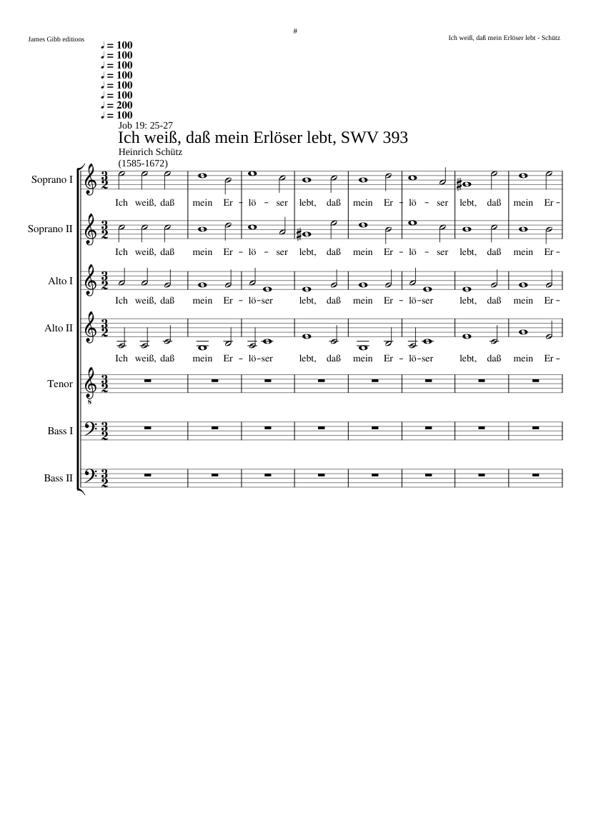 Ich weiß daß mein Erlöser lebt SWV 393