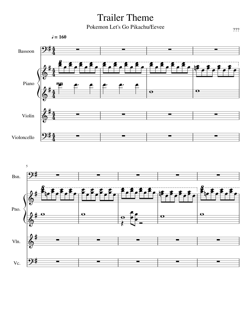 Trailer Theme - Let's Go Pikachu/Eevee - piano tutorial