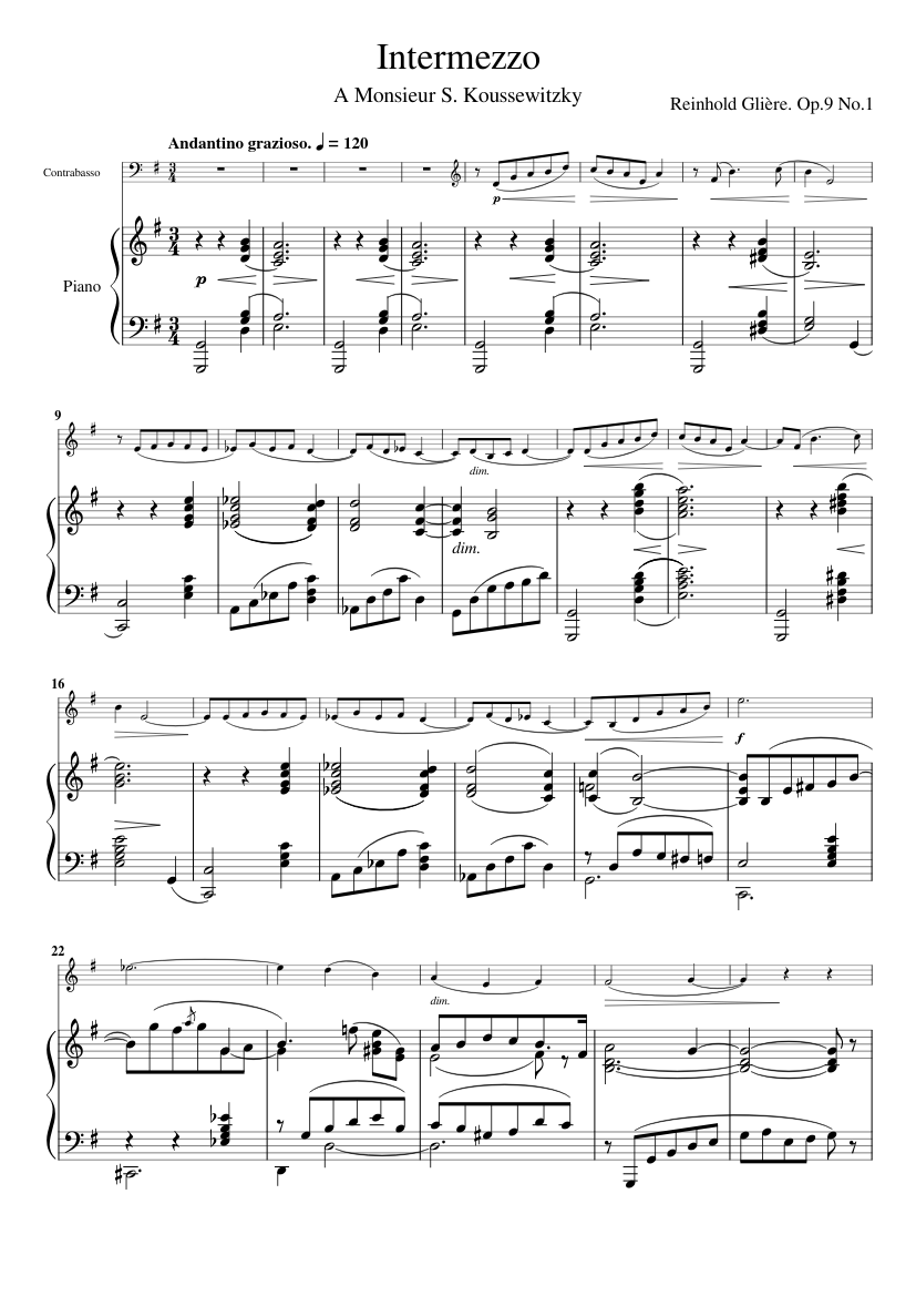 2 Morceaux pour contrebasse et piano Op.9