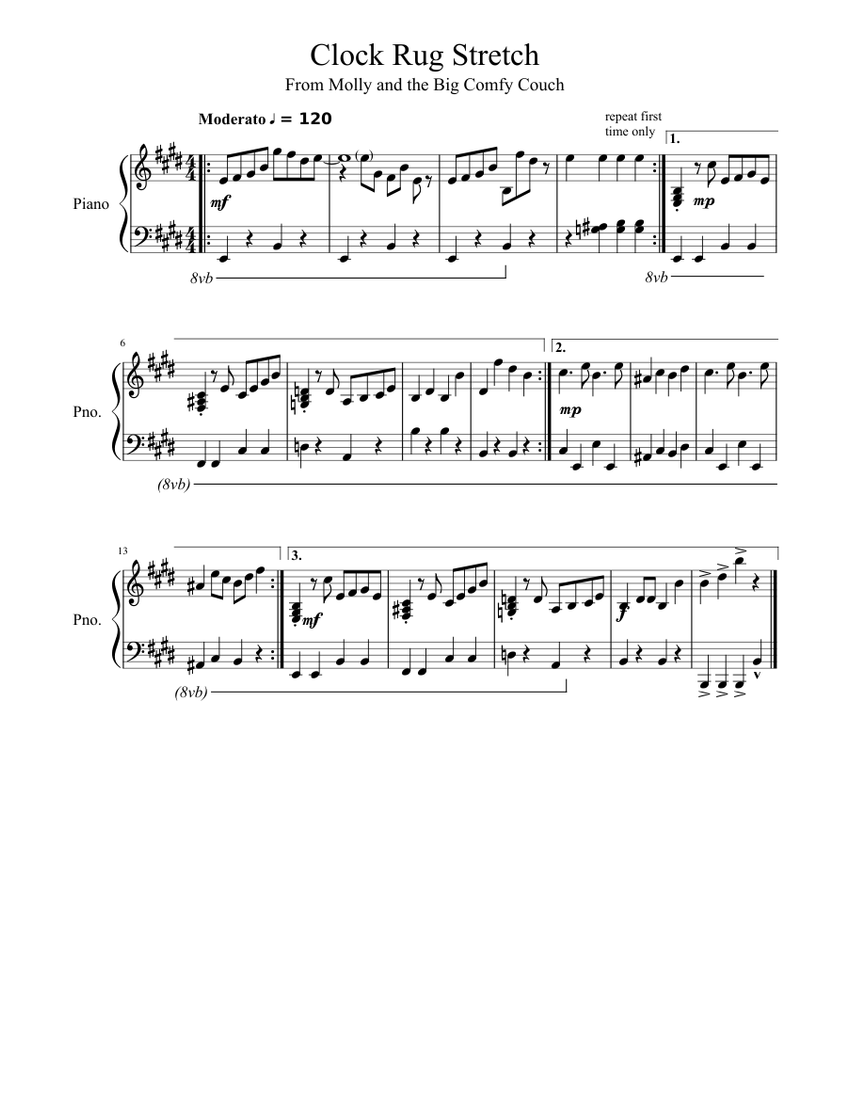 Clock Rug Stretch Sheet music for Piano (Solo) | Musescore.com
