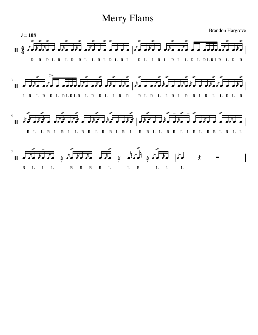 Merry Flams Sheet music for Snare Drum (Solo) | Musescore.com