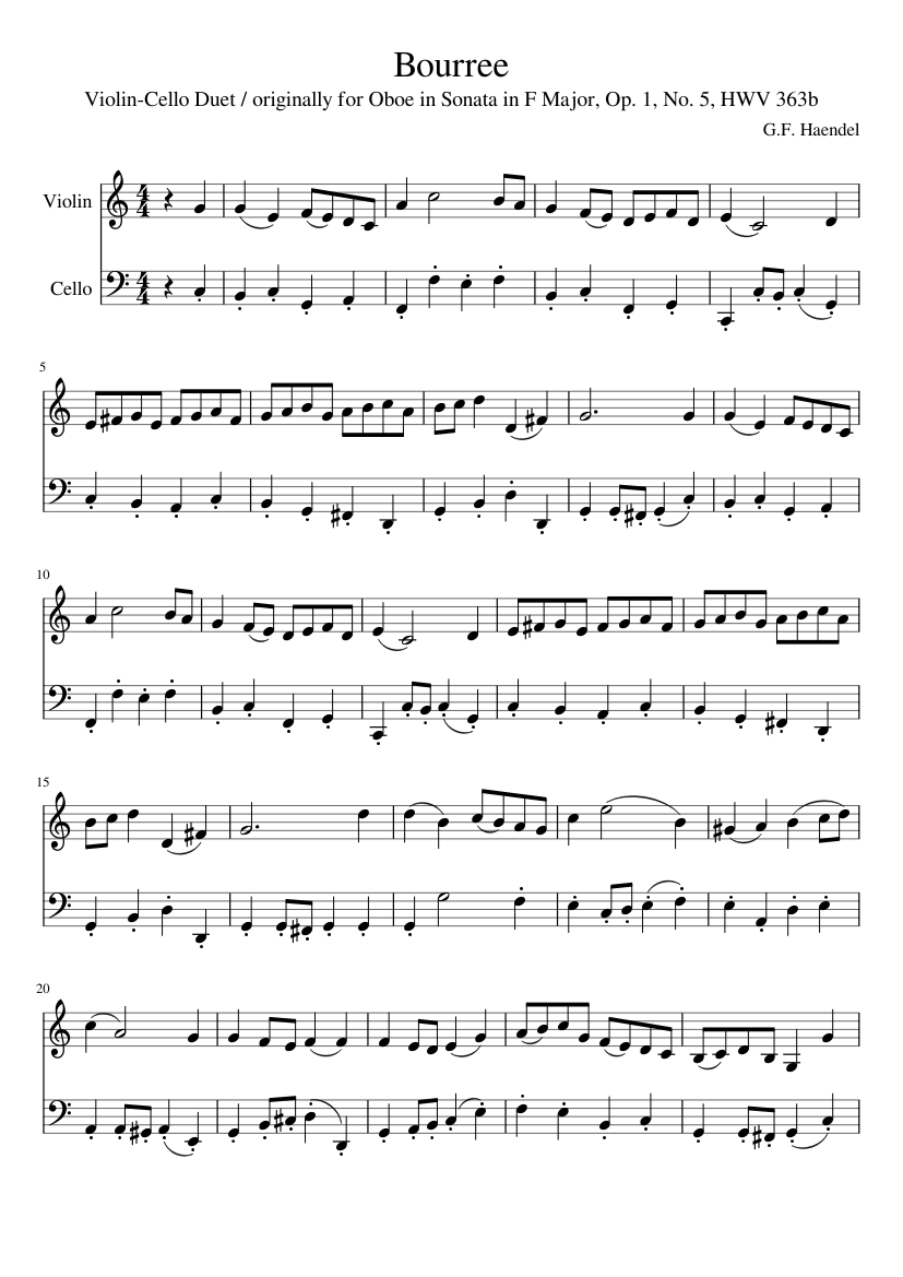 Oboe Sonata In G Major Hwv 363B