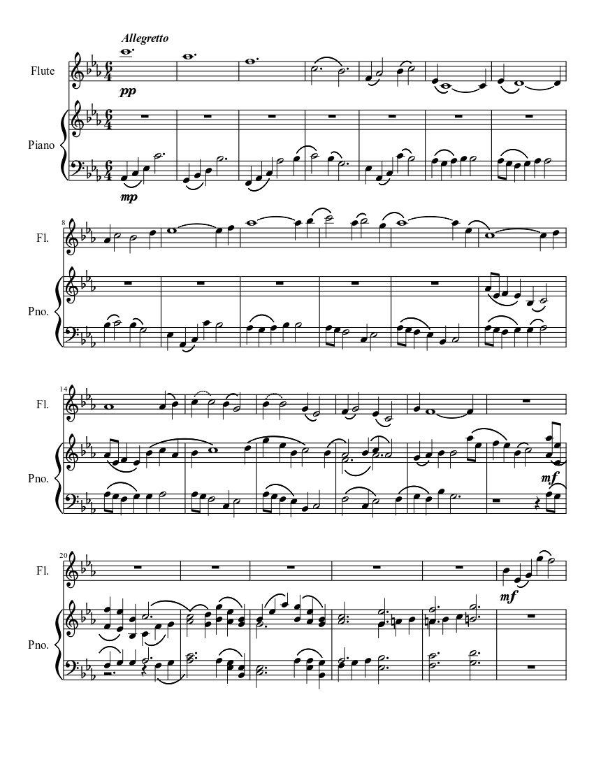 Oceans Apart Sheet music for Piano, Flute (Solo)
