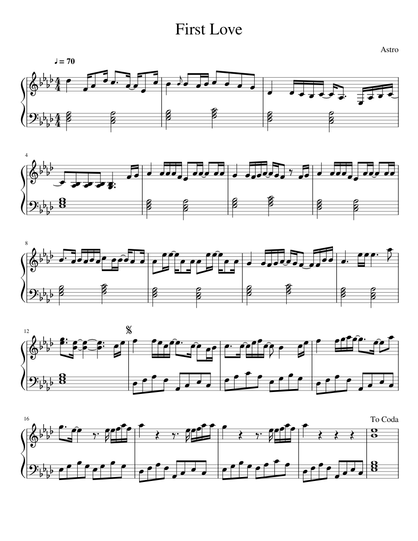 First Love Sheet music for Piano (Solo) | Musescore.com