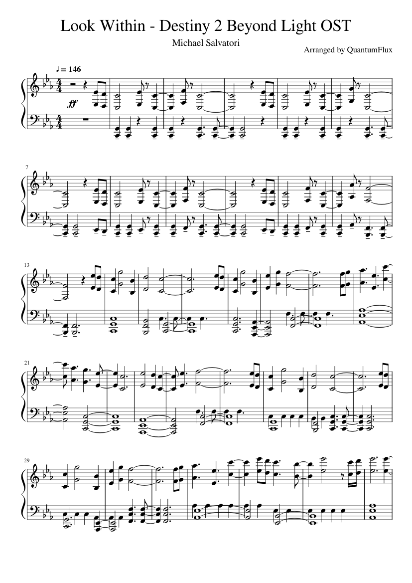 Look Within - Destiny 2 Beyond Light OST Sheet music for Piano (Solo) |  Musescore.com