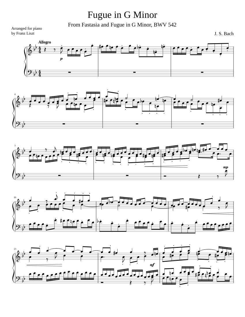 Fantasia and Fugue in G minor BWV 542