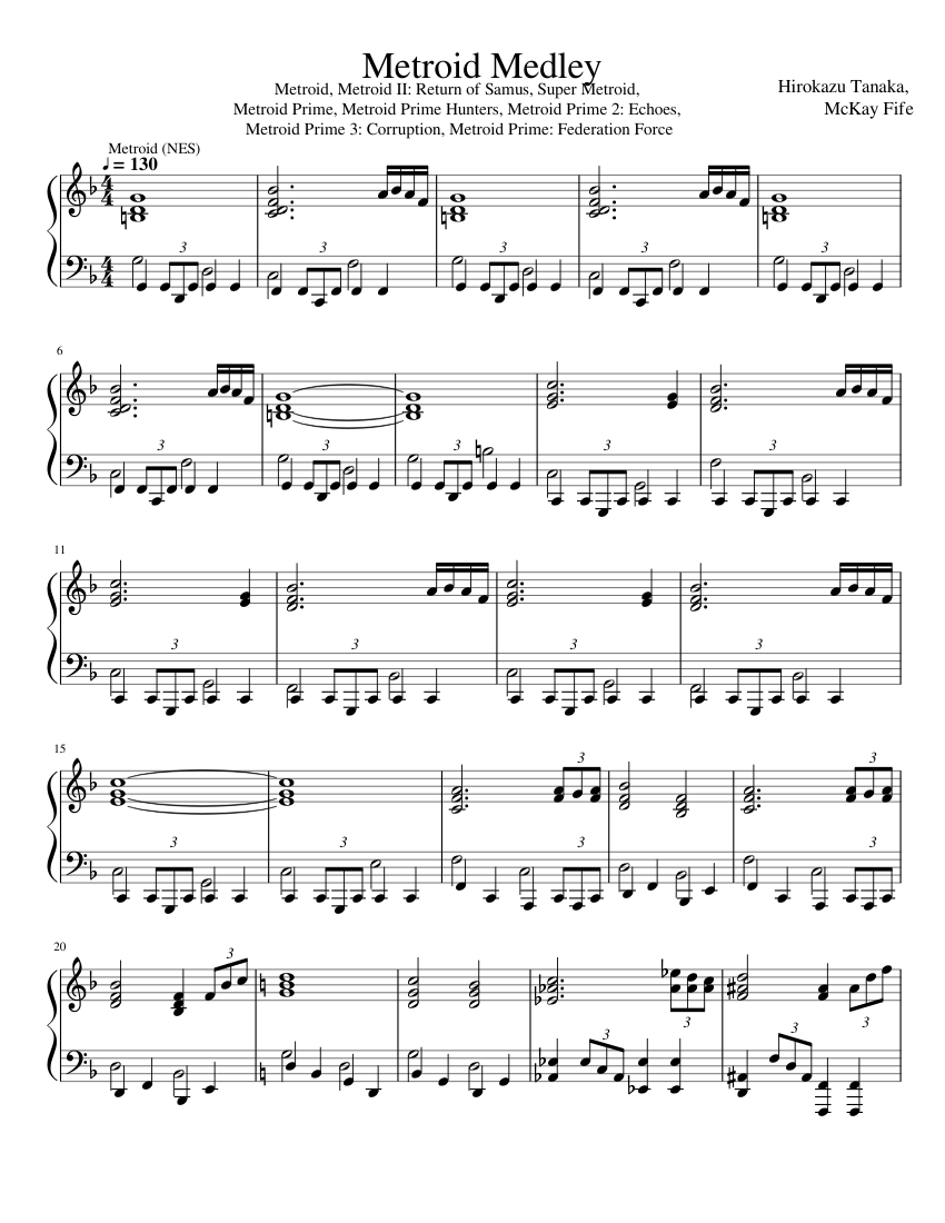 Metroid Medley - (Nintendo Medleys #4) Sheet music for Piano (Solo) |  Musescore.com