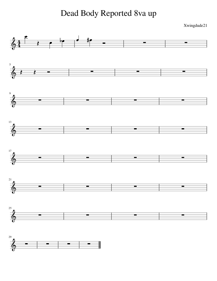 Dead Body Reported Among Us Sheet Music For Piano Solo Musescore Com With your consent, we would like to use cookies and similar technologies to enhance your experience with our service, for analytics, and for advertising purposes. among us sheet music for piano solo