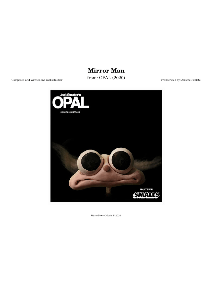 Mirror Man Jack Stauber Sheet music for Piano, Vocals, Guitar, Bass