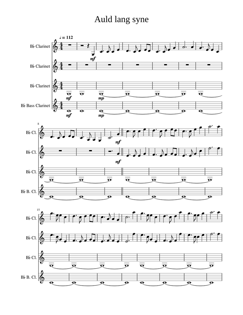 Auld Lang Syne (with Ode to Joy) Quartet arr. Hugh Levey