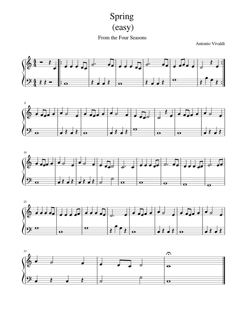 Spring -easy- Sheet music for Piano (Solo) | Musescore.com