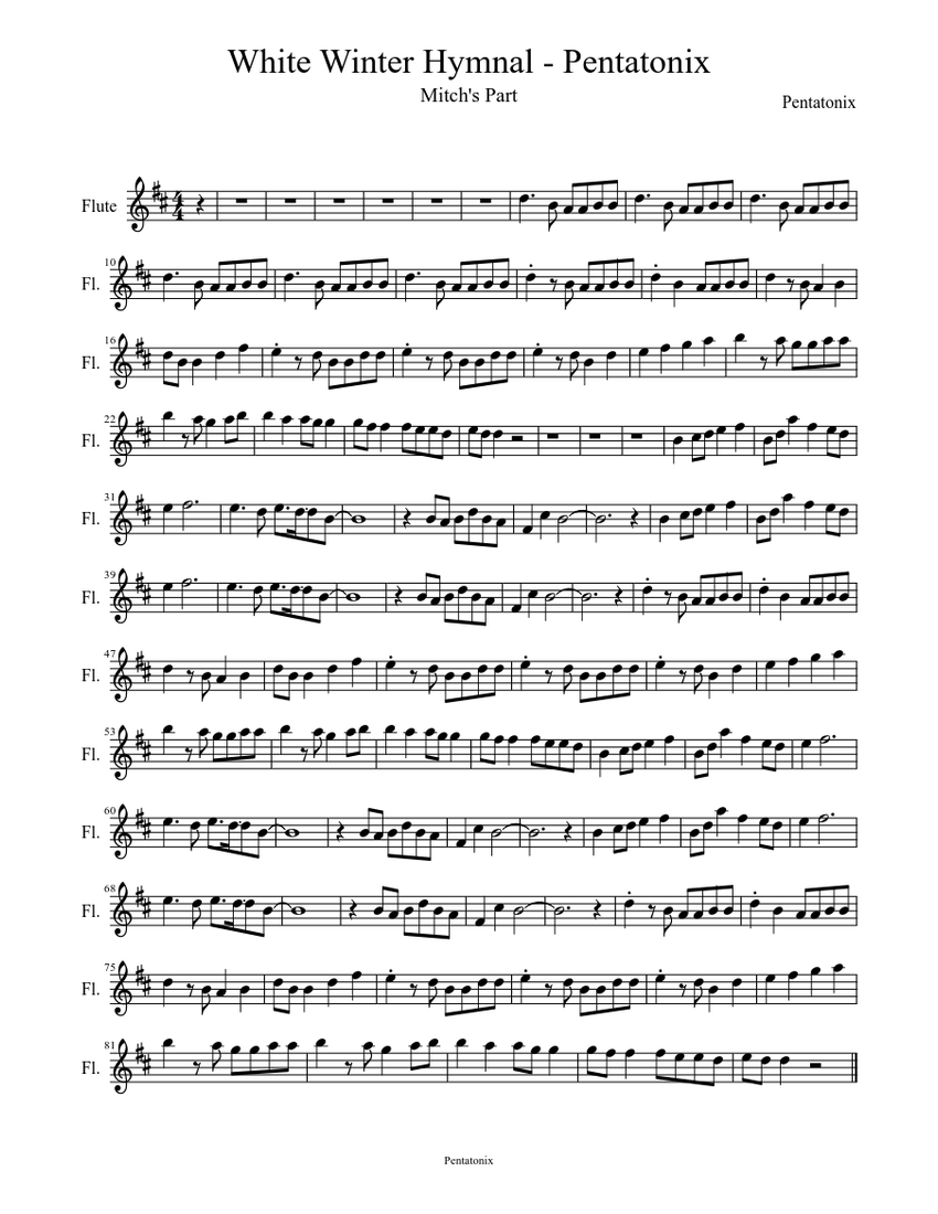 Download and print in PDF or MIDI free sheet music for White Winter Hymnal ...