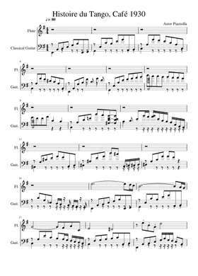 Free Café 1930 by Astor Piazzolla sheet music | Download PDF or print on  Musescore.com