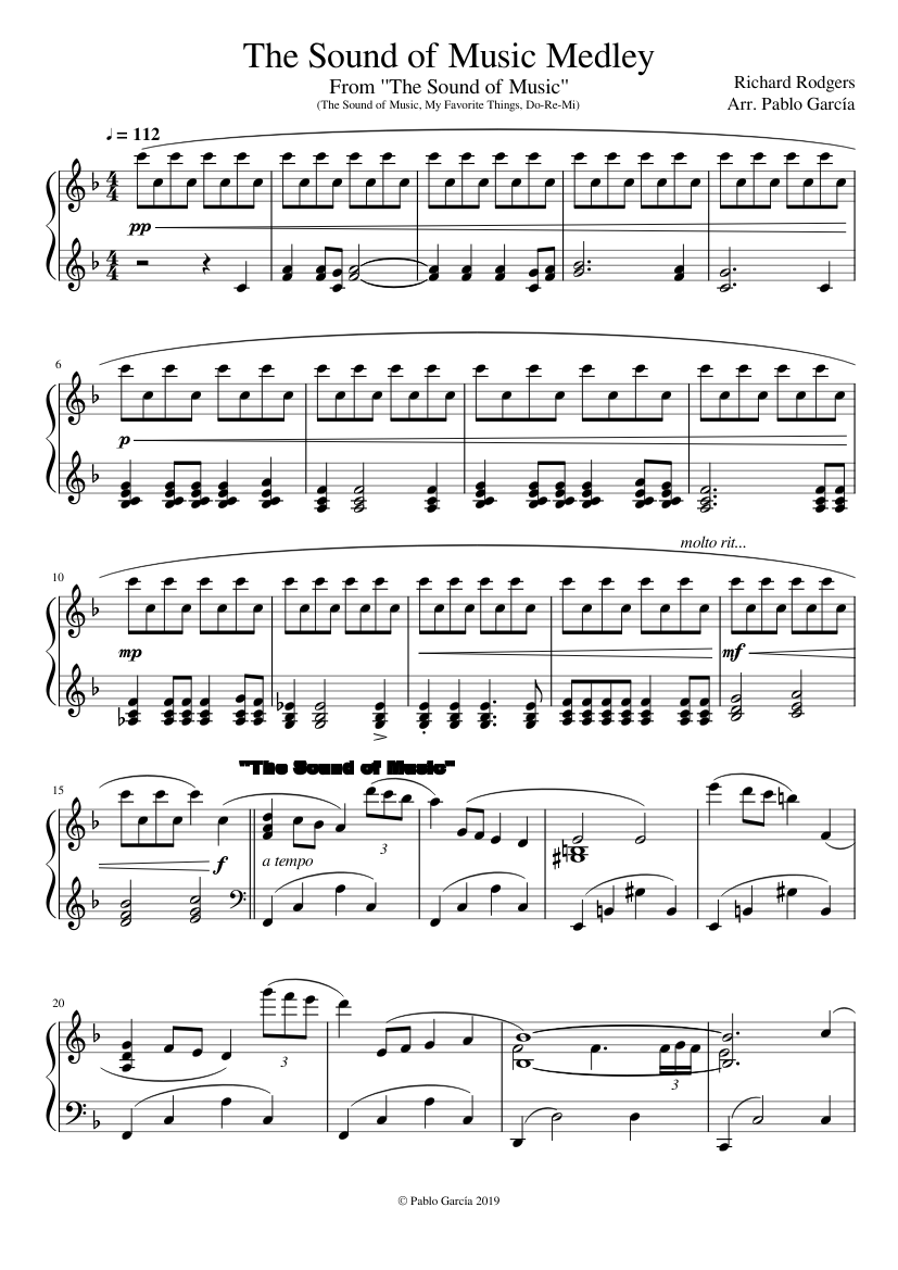 The Sound of Music Medley Sheet music for Piano (Solo) | Musescore.com