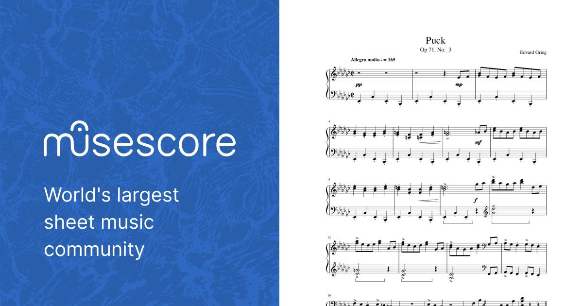 Grieg: Puck Op. 71, No. 3 Sheet music for Piano (Solo) | Musescore.com