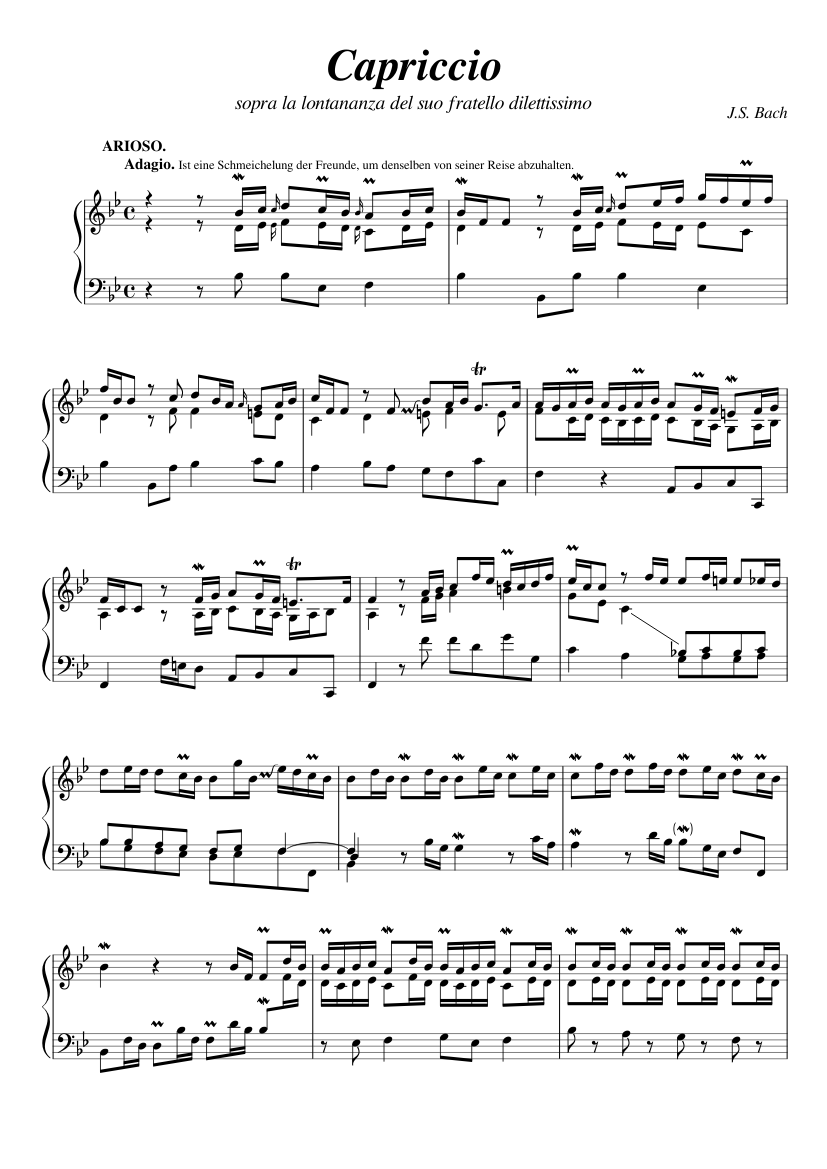 Capriccio in B-flat major BWV 992