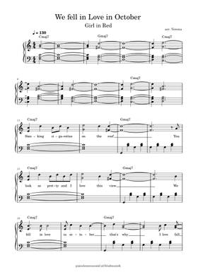 We Fell In Love In October By Girl In Red Free Sheet Music Download Pdf Or Print On Musescore Com