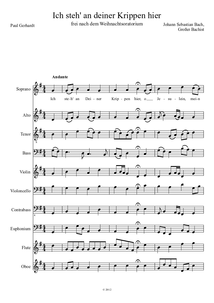 Ich steh an deiner Krippen hier BWV 469