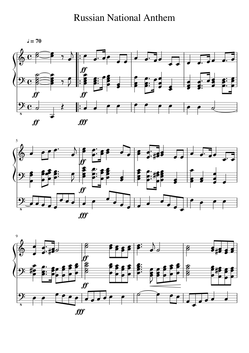 Russian National Anthem Sheet music for Organ (Solo) | Musescore.com